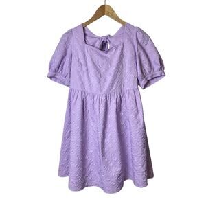 BiBi Lavender Coquette Spring Square Neck Mosaic Spring Dress Size Medium NWT
